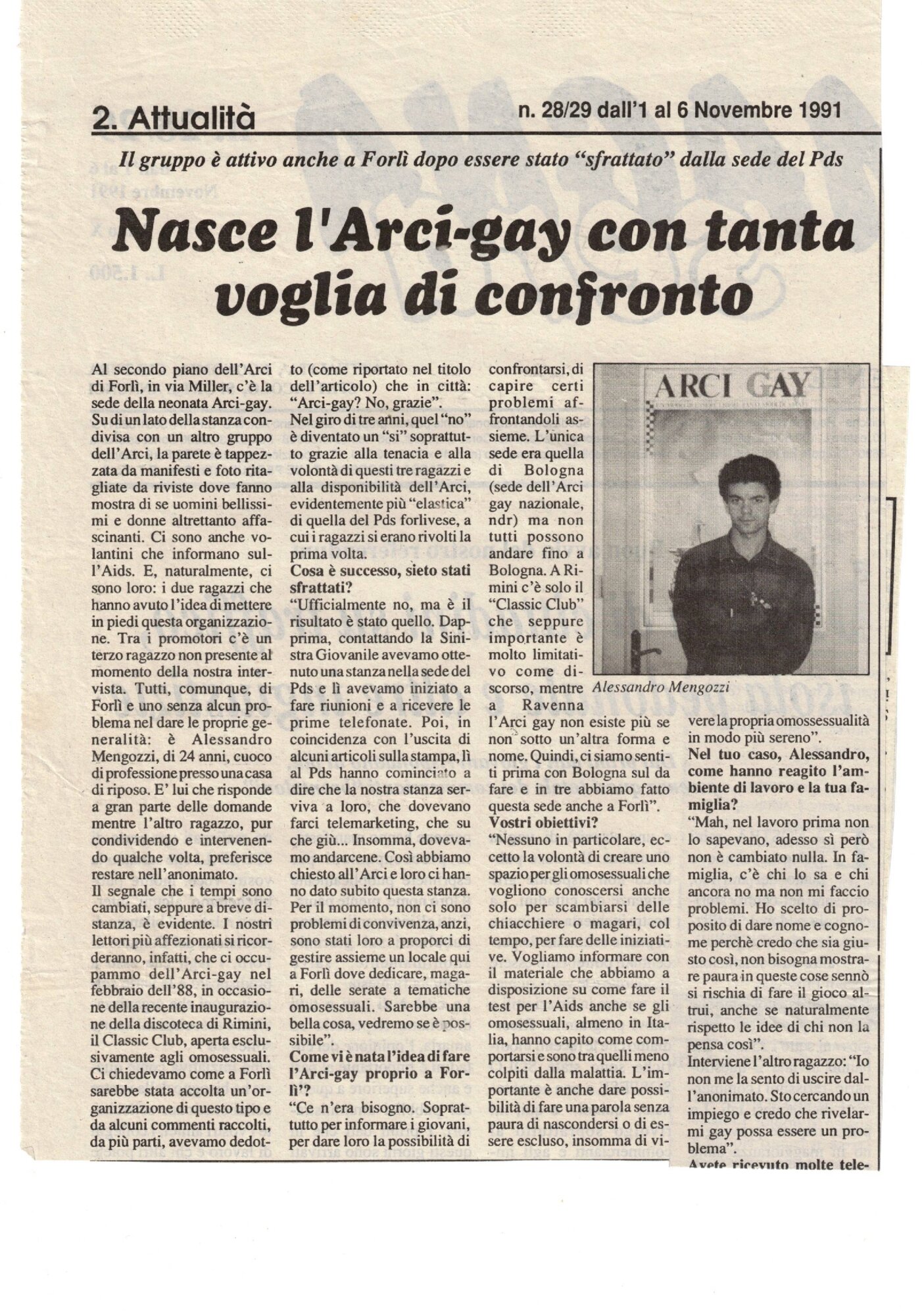 Nasce l'Arci-gay con tanta voglia di confronto (1991)