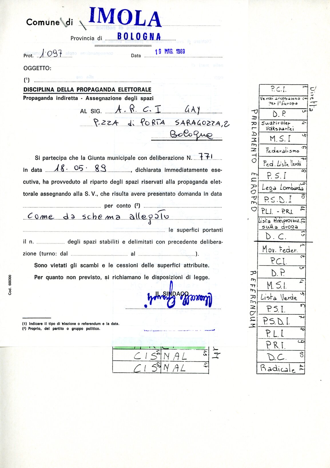Disciplina della propaganda elettorale (1989)