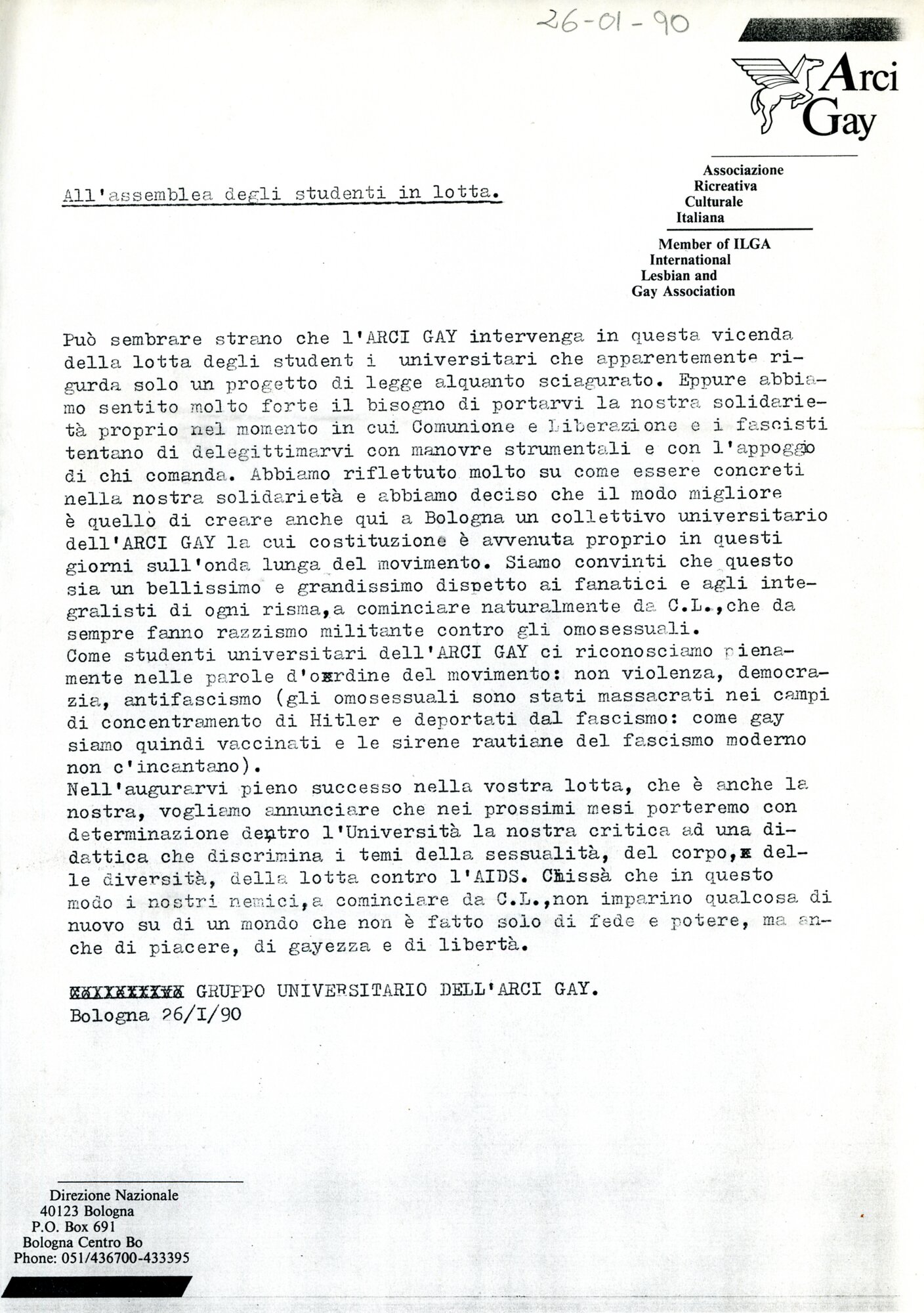 All'assemblea degli studenti in lotta (1990)