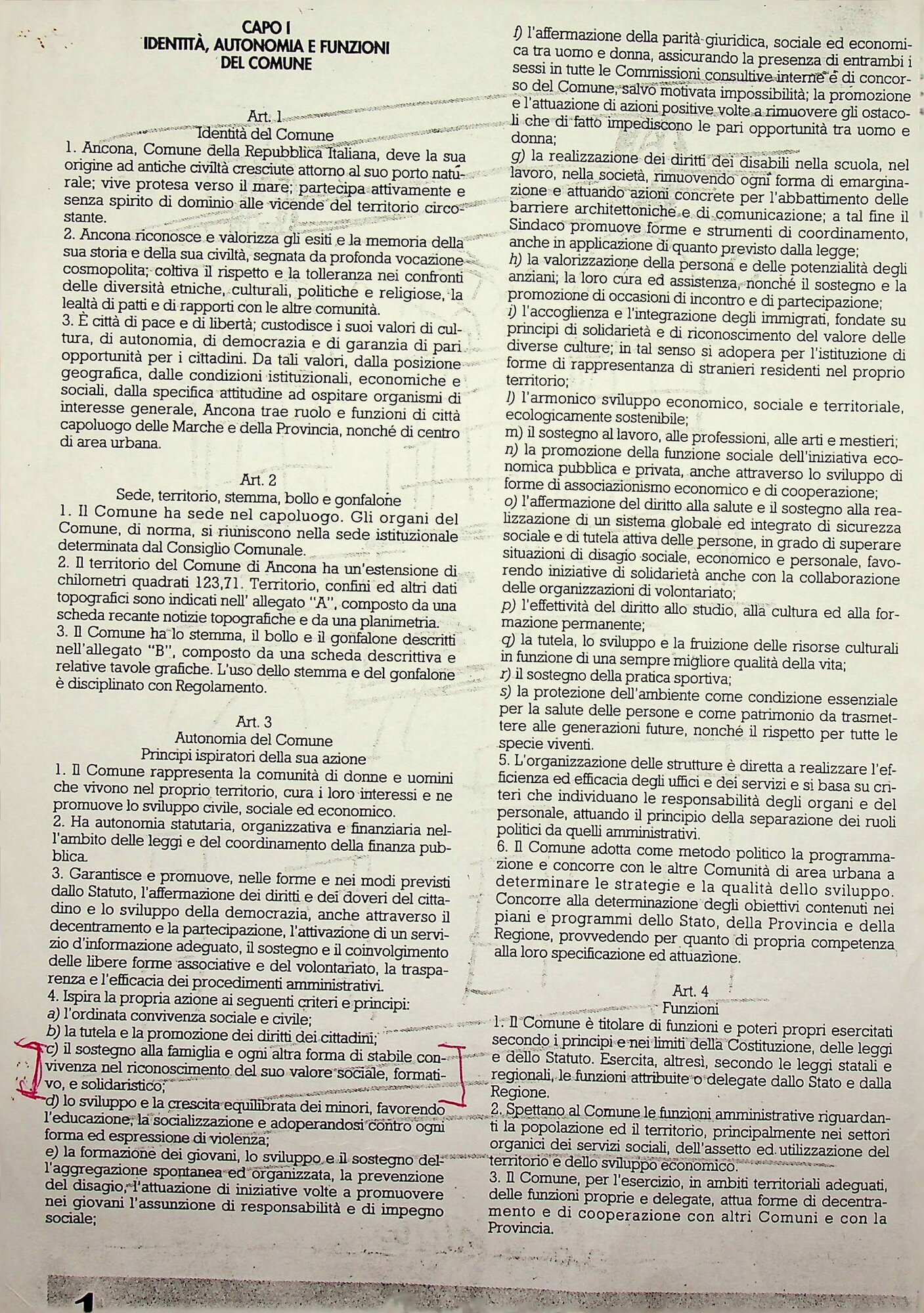 Capo 1 - Identità, autonomia e funzioni del Comune