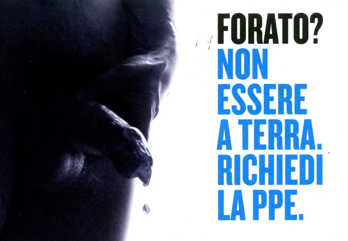 Forato? Non essere a terra. Richiedi la PPE.