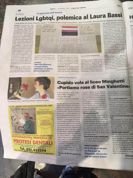 Articolo -Lezioni Lgbtqi, polemica al Laura Bassi- (2020) - Progetto Ricordare con Orgoglio.jpg