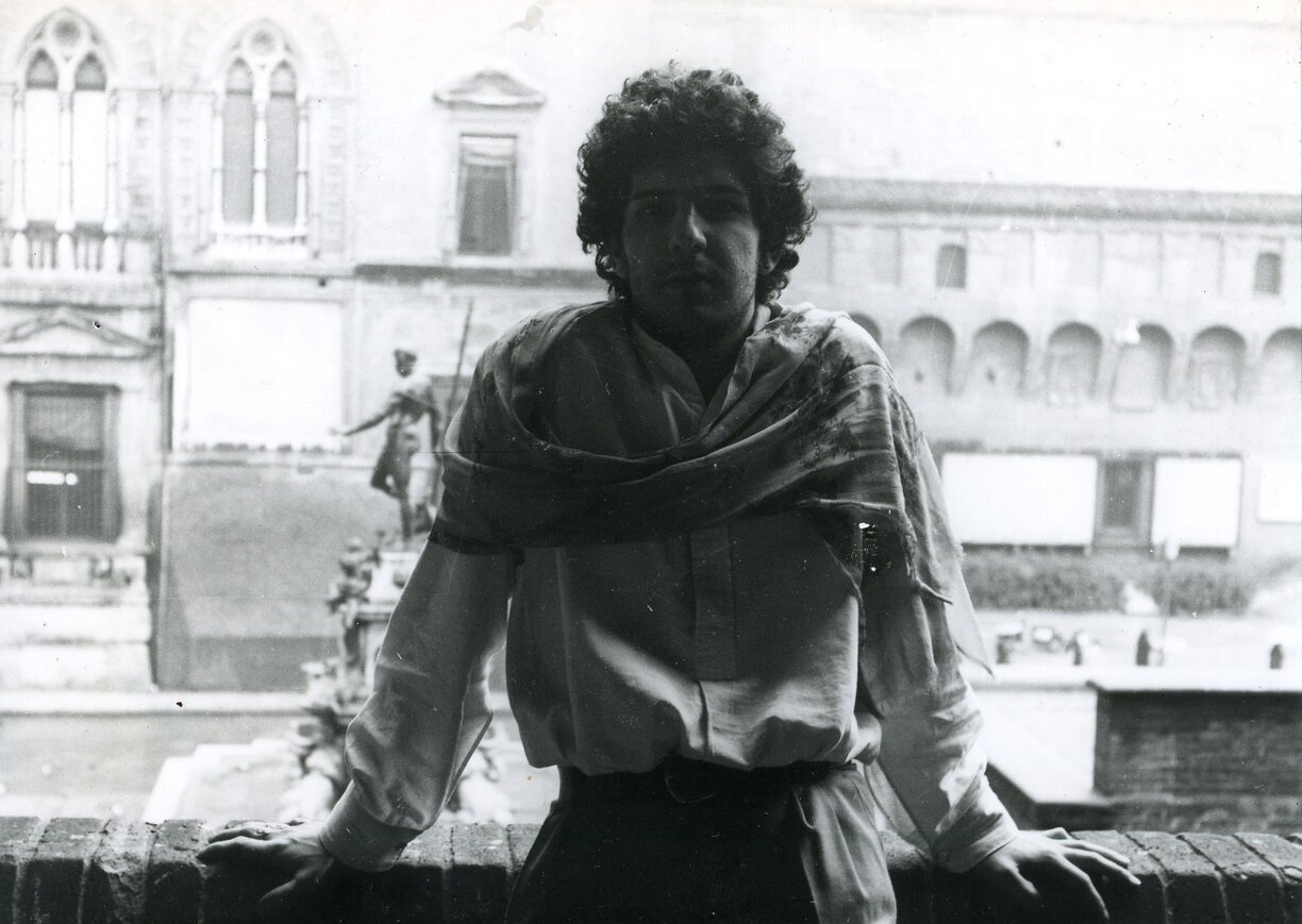 Bologna 1981, Stefano at a national gay meeting.jpg
